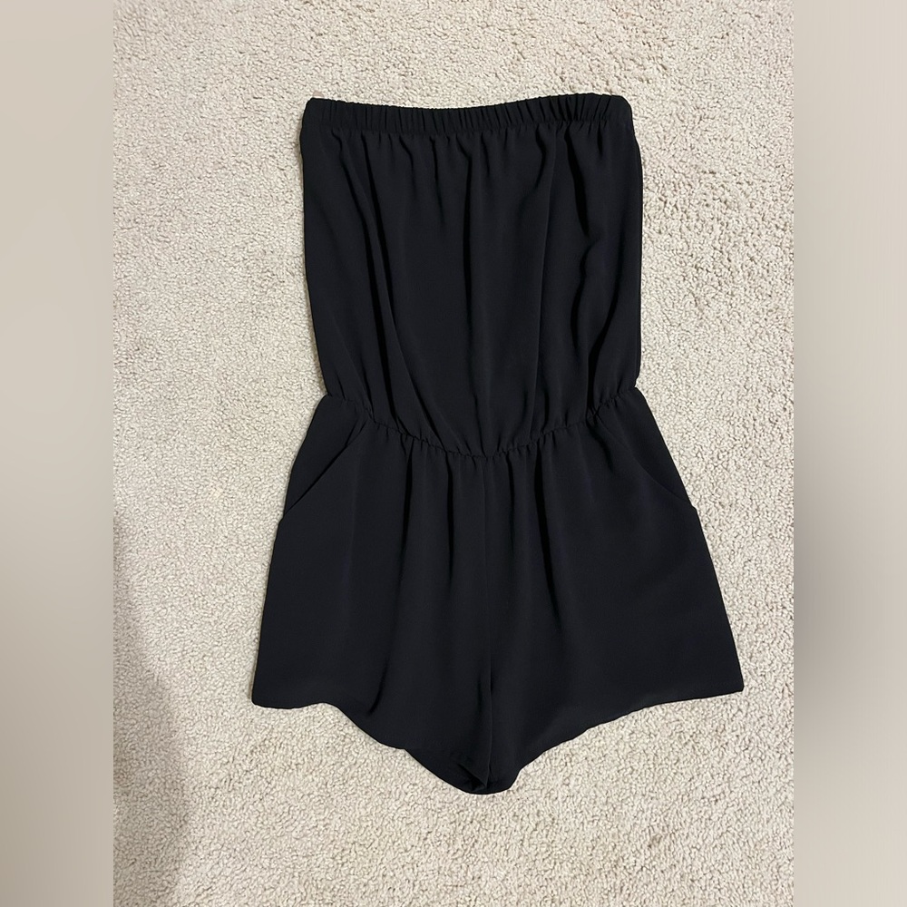 Black Strapless Romper